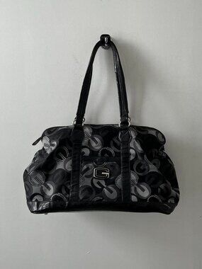 Black / Grey / Silver Guess Y2K Leather / Clutch / Duffle Bag